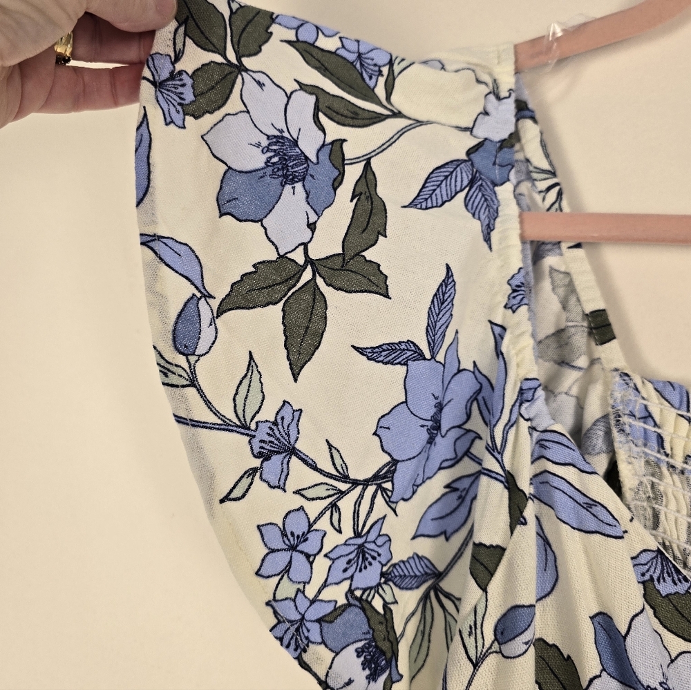 NWT Baltic Born Sorrento Blue Floral Tiered Linen/rayon Maxi Dress. Ladies XL - Picture 6 of 13